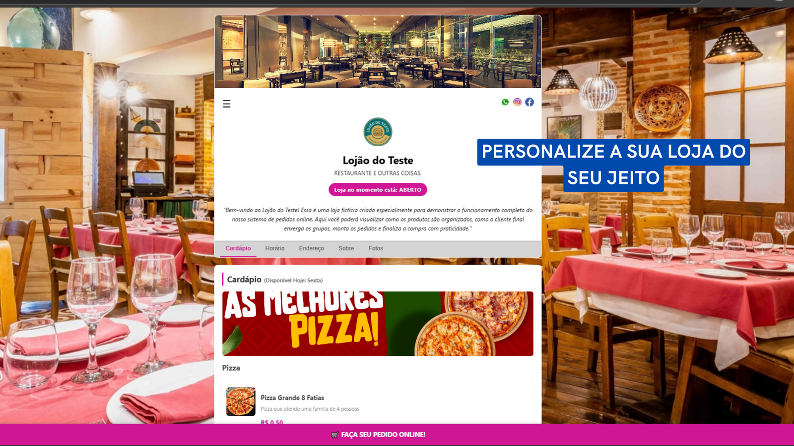 Personalização da Loja (Visão do Cliente)